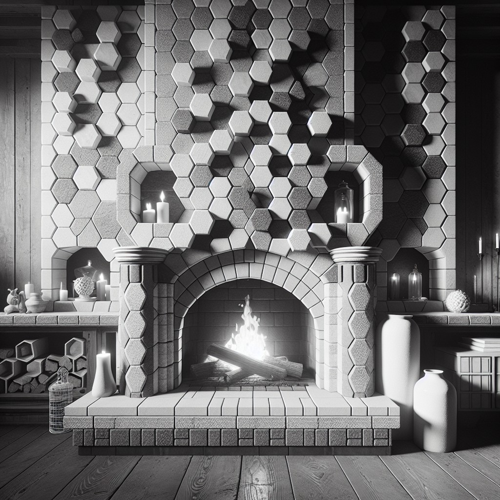 monochrome marvel with hexagon tiles