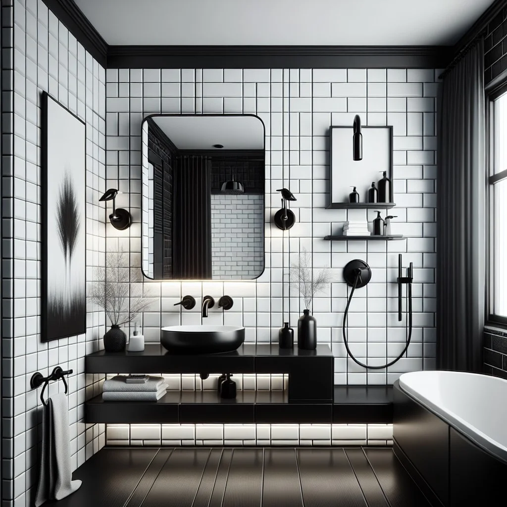 opt for black grout with white tiles