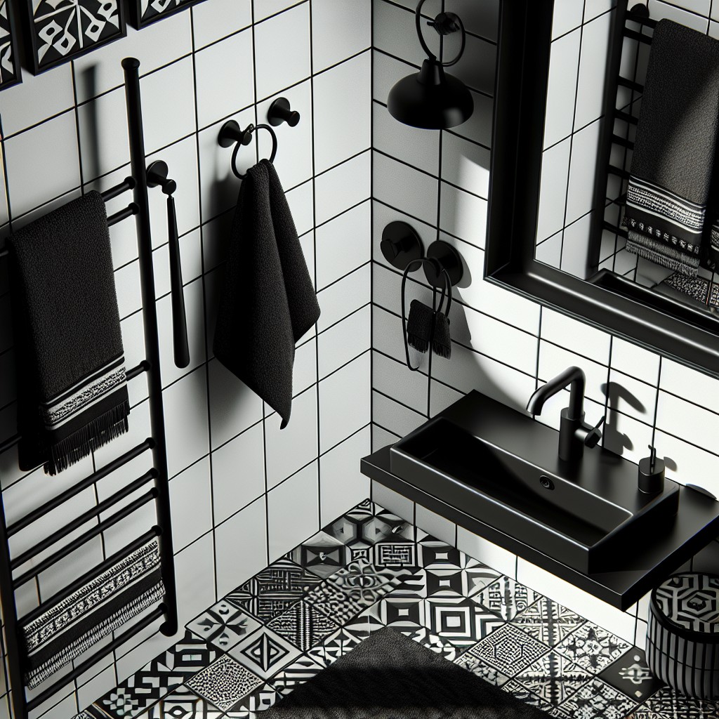 playful black patterned tiles