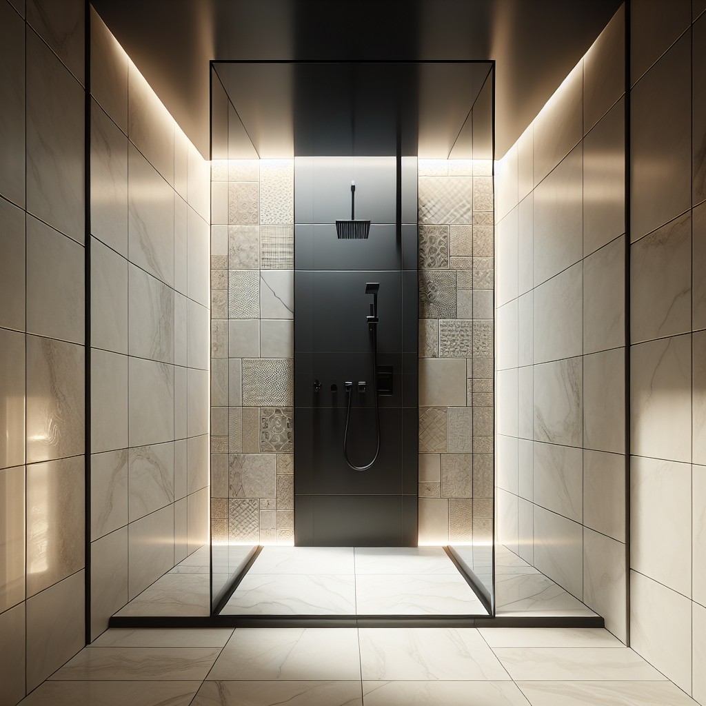 sleek black shower panel