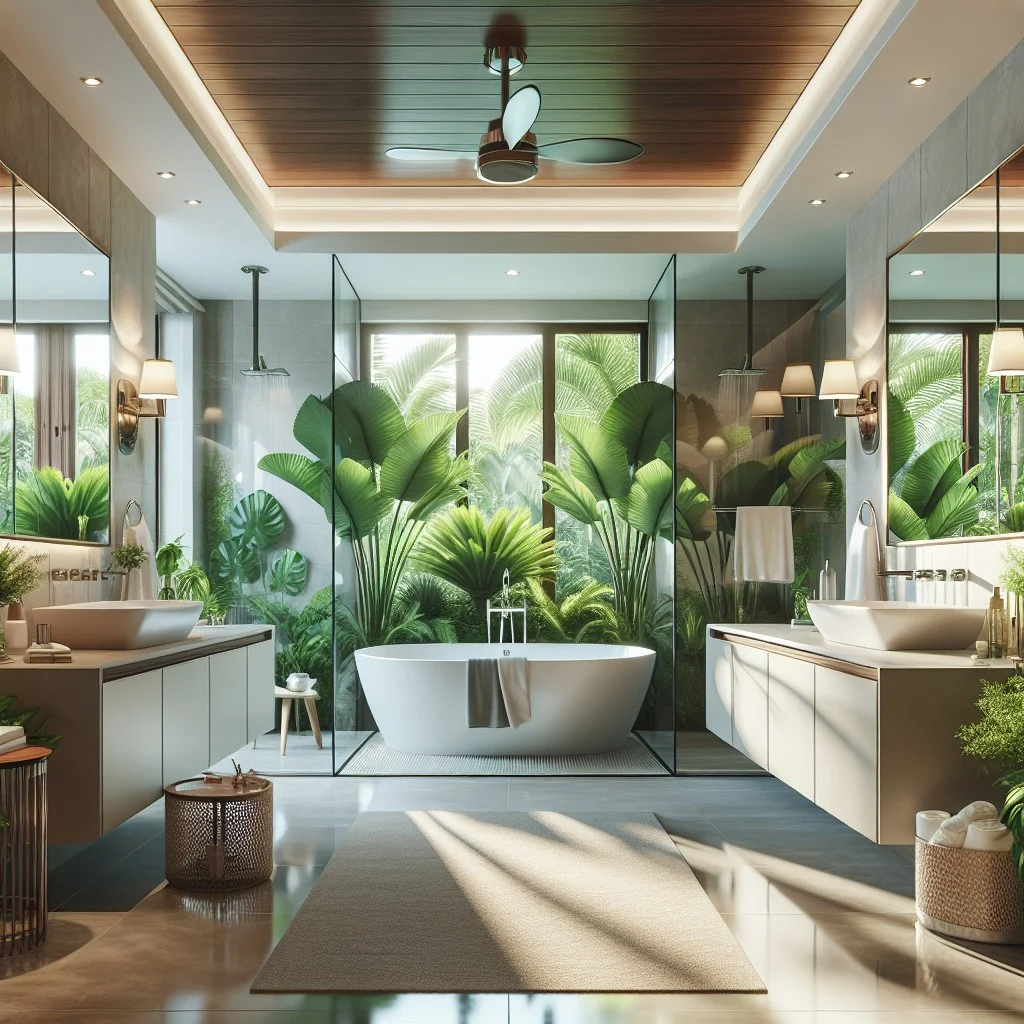 tropical master bath