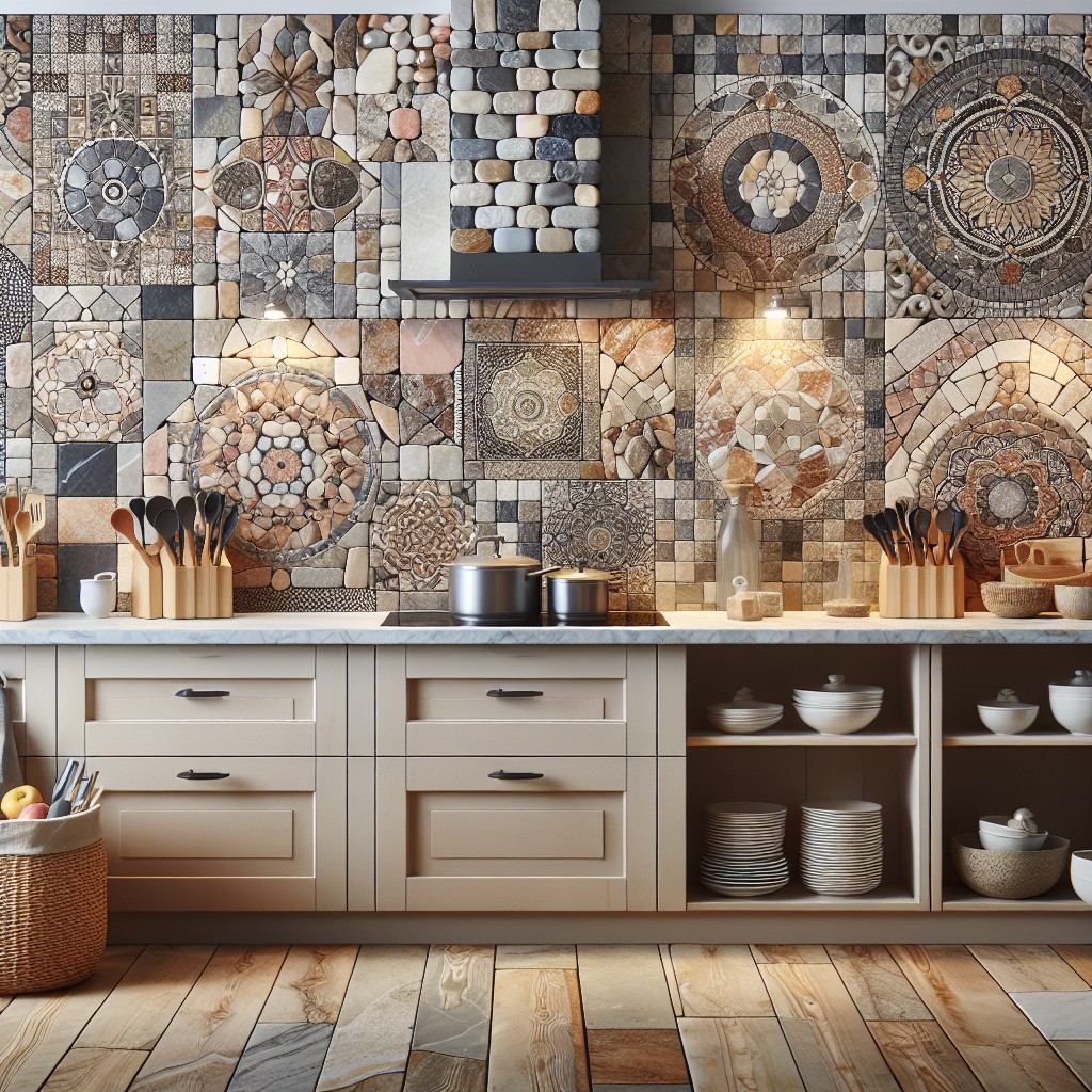 use stone mosaics for detail