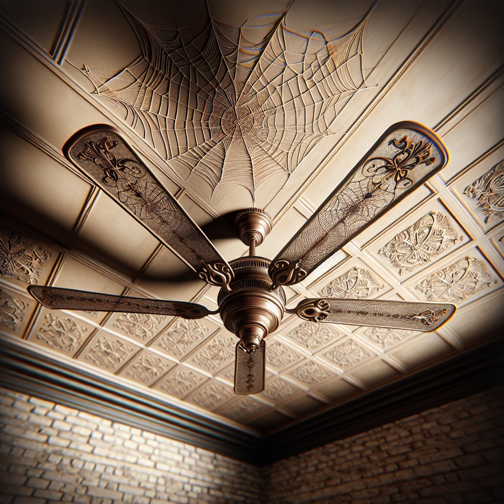 vintage styled fans with cobweb detailing