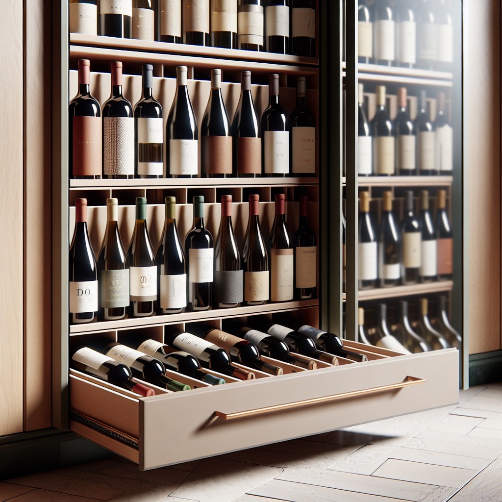 wine storage in drawer dividers