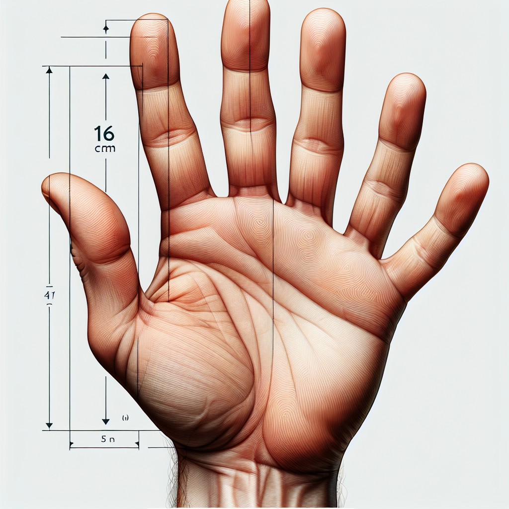 16 centimeters in relation to the human body