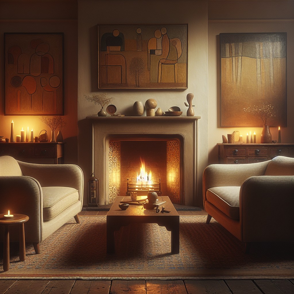 arrange sofas around a fireplace