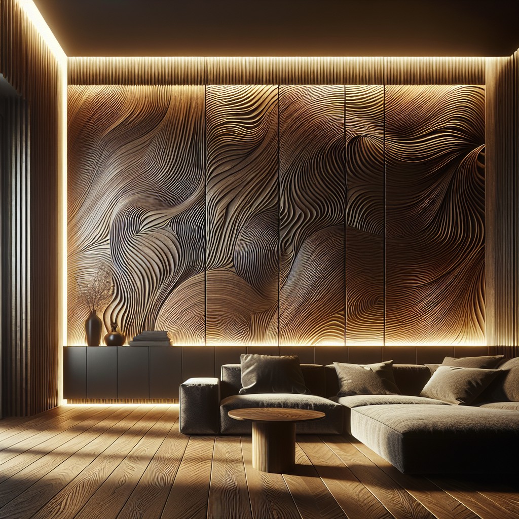 backlit wood paneling