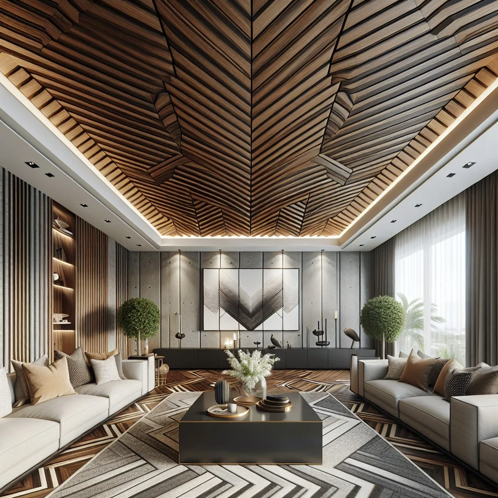 chevron wood ceiling