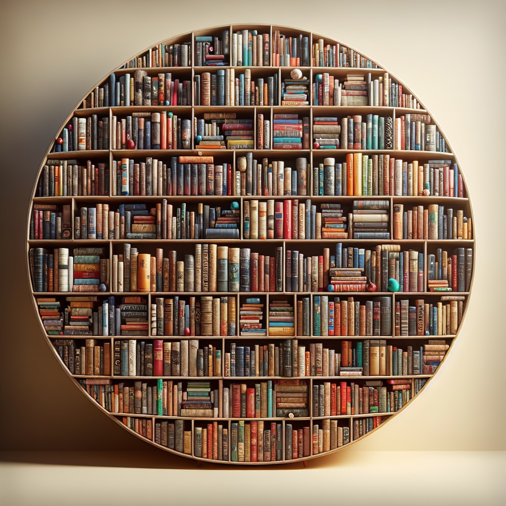 circular shaped bookcase zoom backgrounds