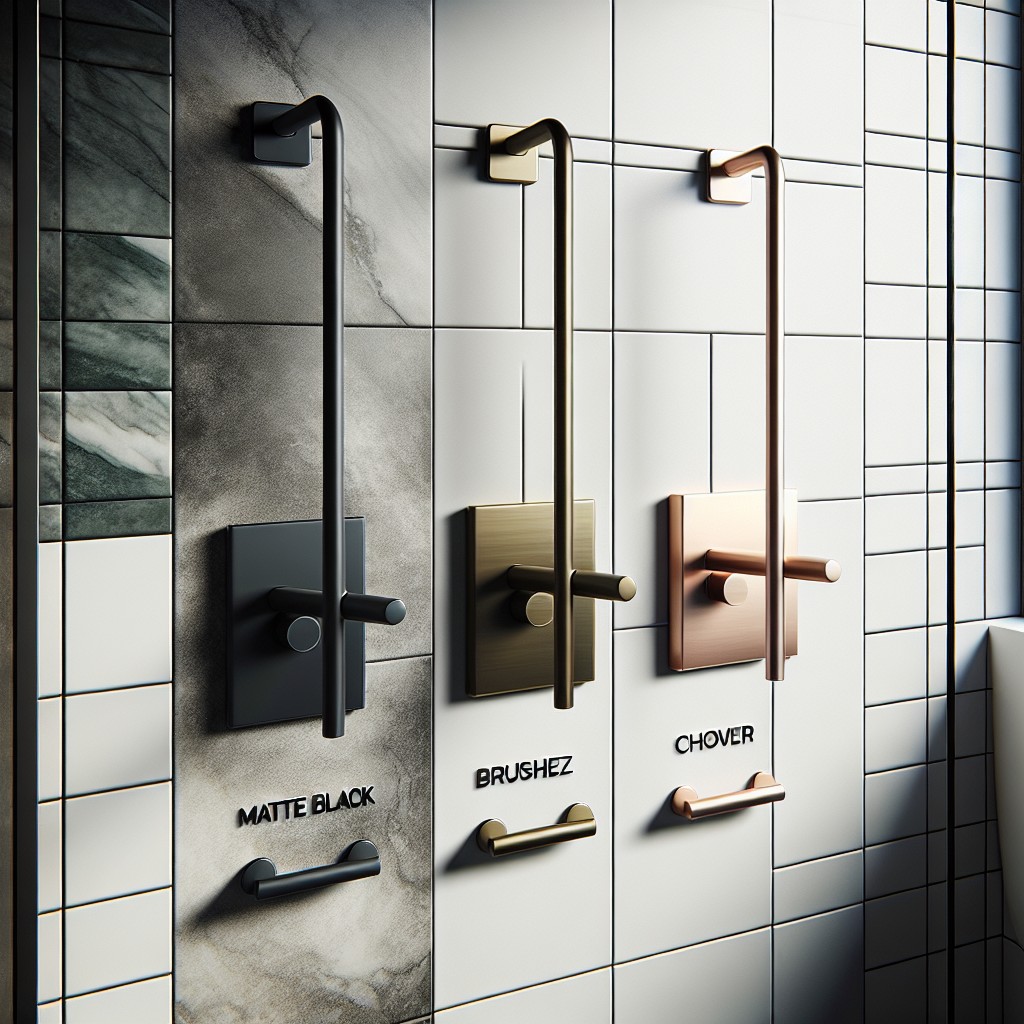 classy colors for grab bars in showers