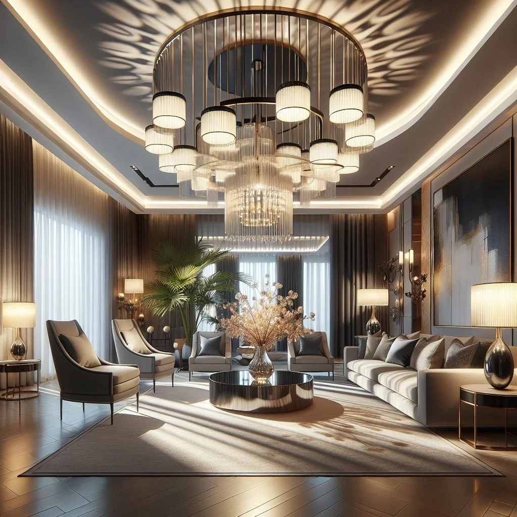 color coordination between chandelier and pendant light