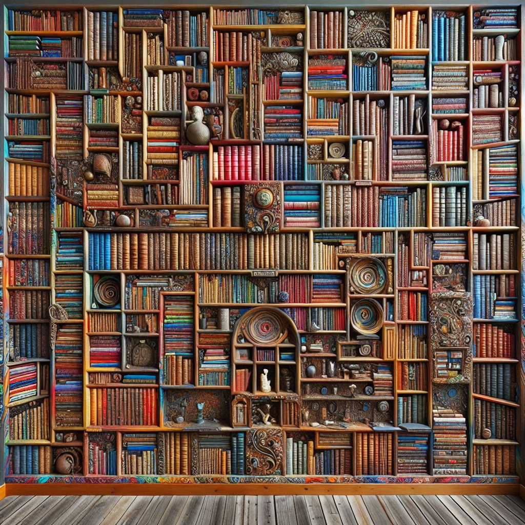 creative bookshelf art zoom backgrounds