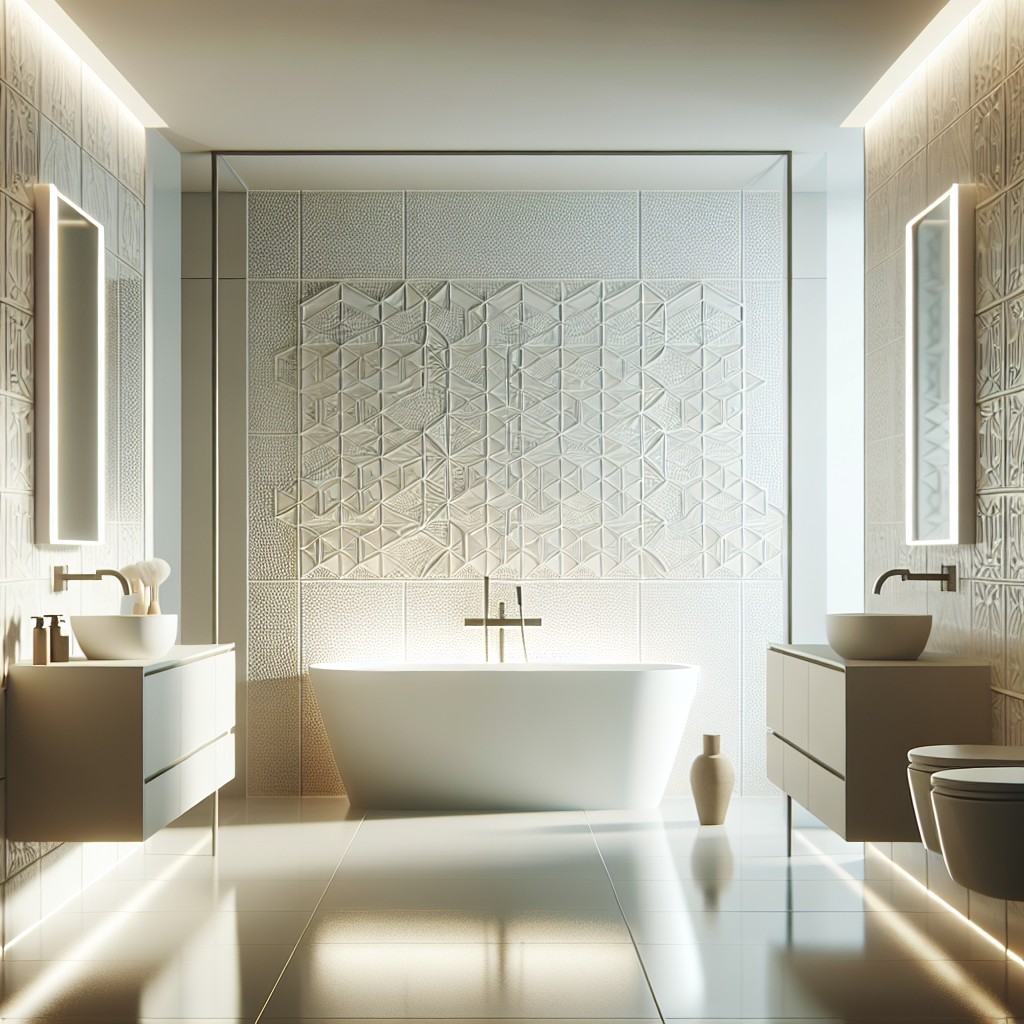 geometric backsplash for modern bathrooms