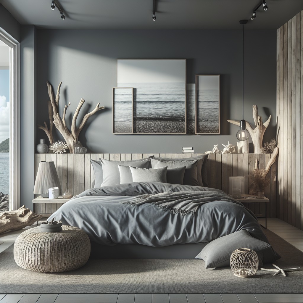 gray themes for coastal bedroom ideas