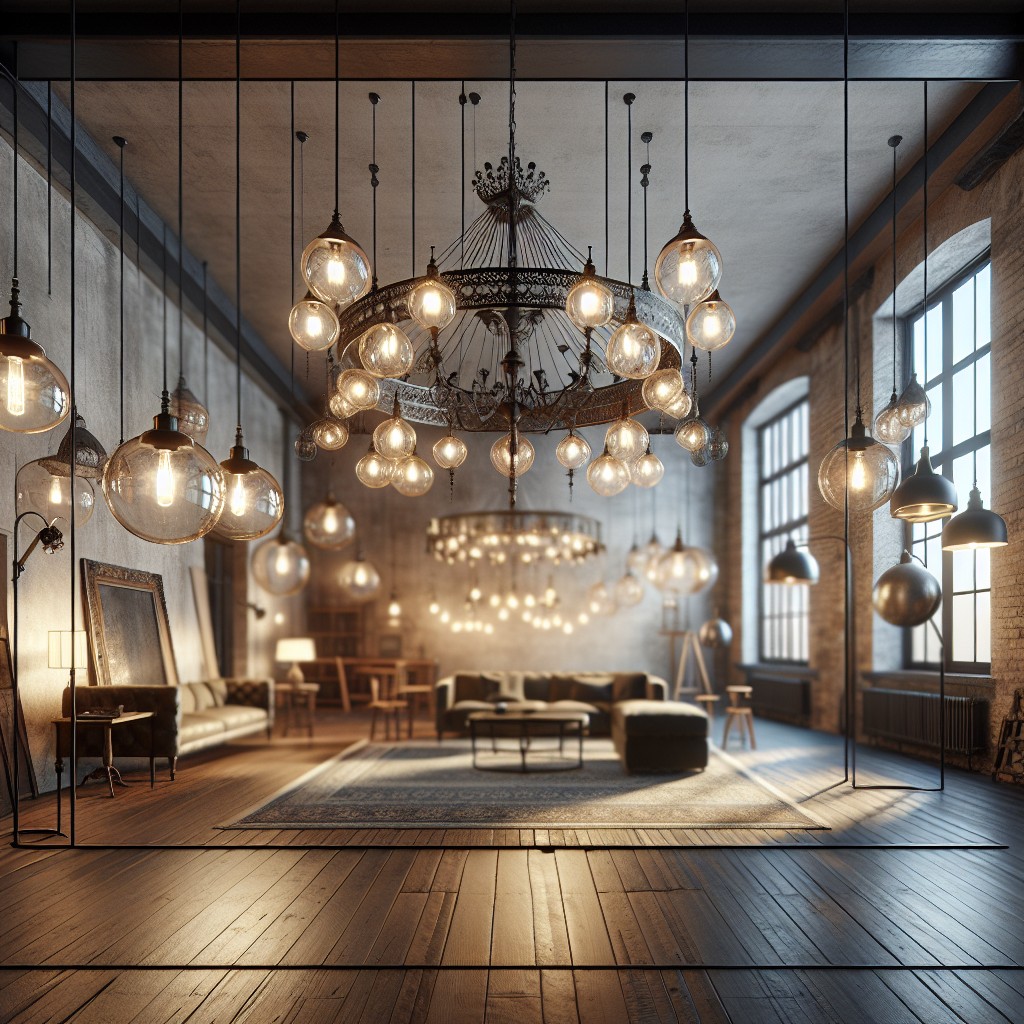 industrial style balance of chandelier and pendant light