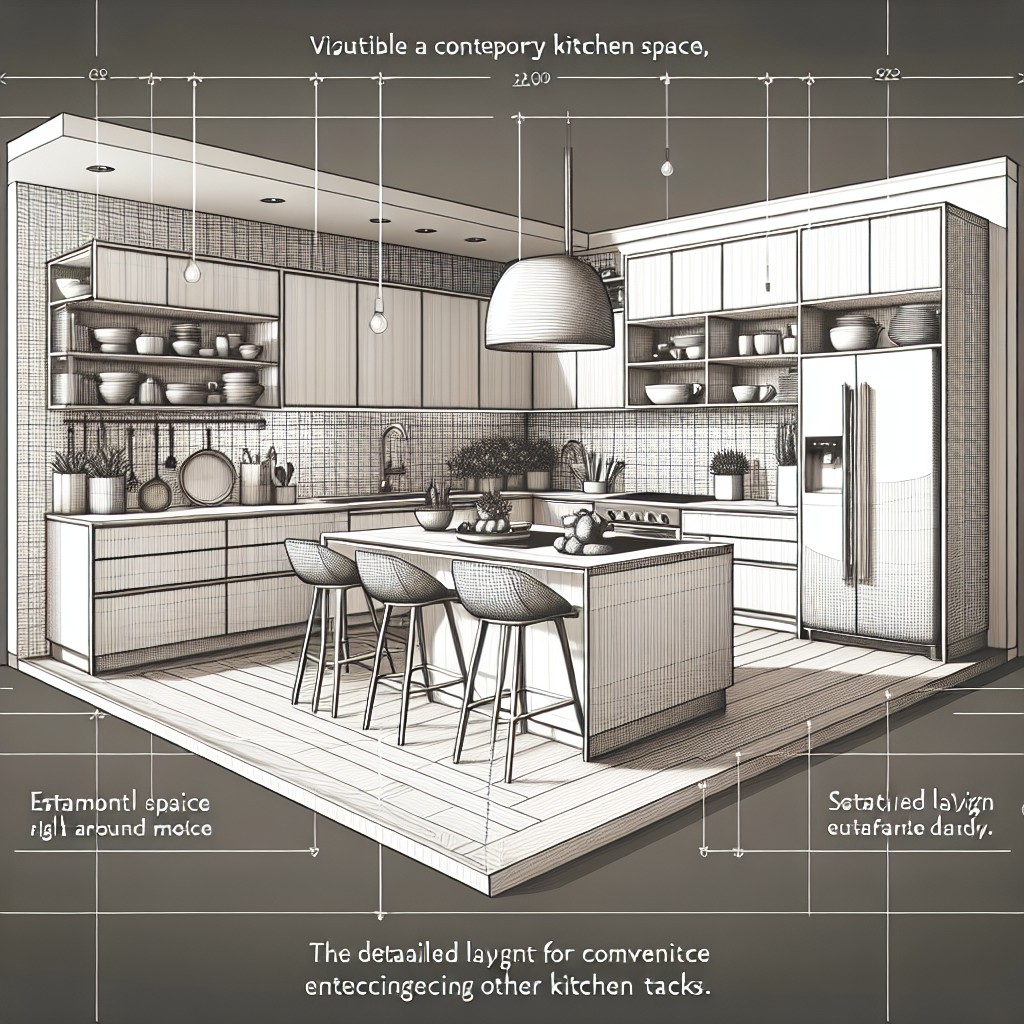 kitchen island size and spacing