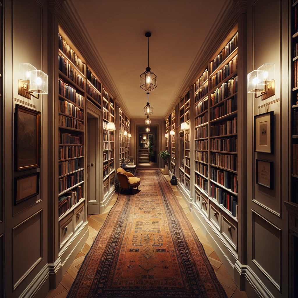 long hallway an opportunity for a home library