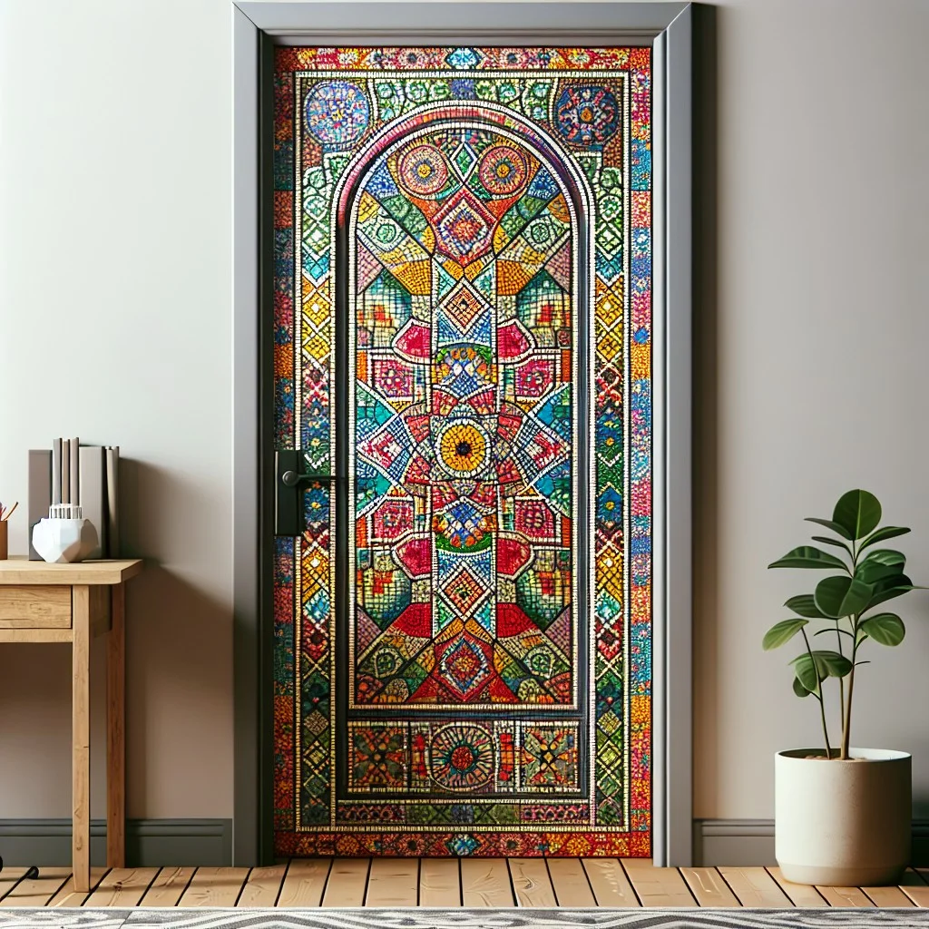 mosaic tiled door for artistic flair