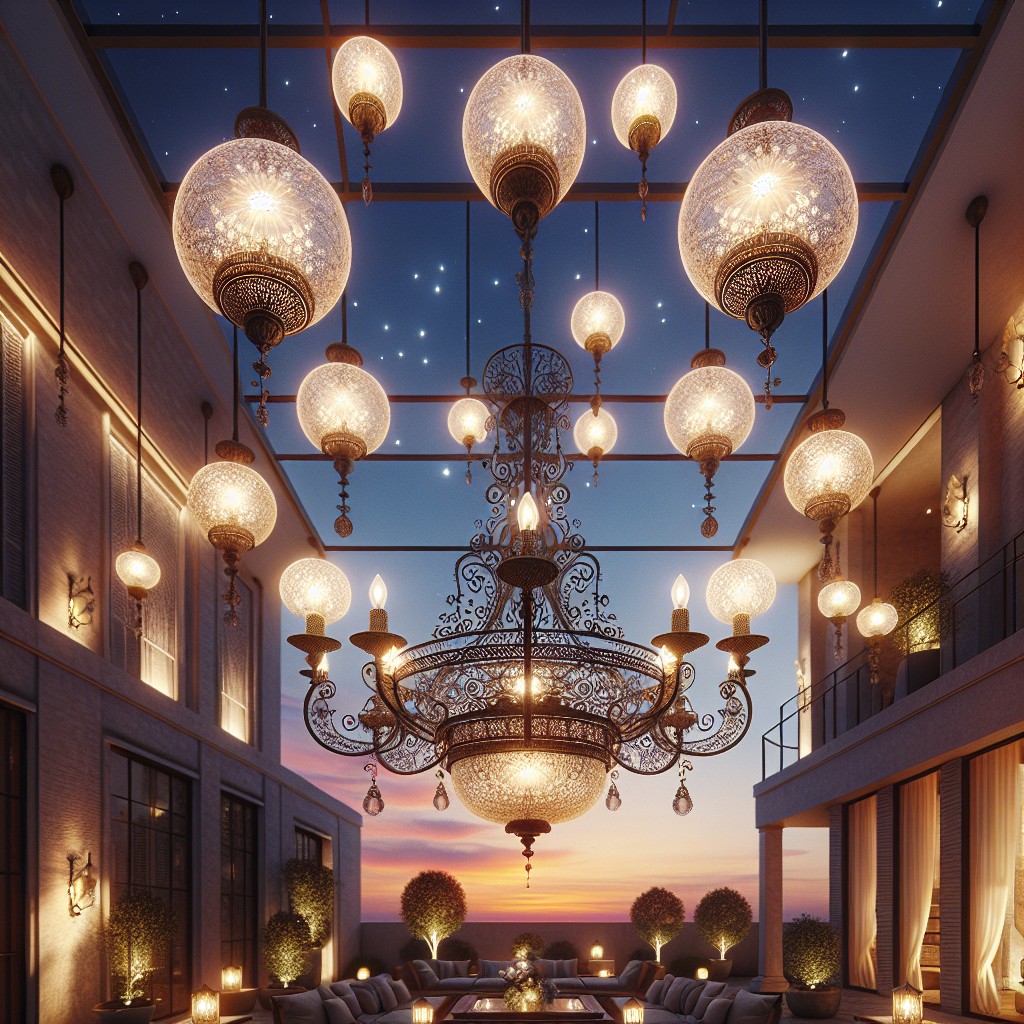 outdoor chandelier and pendant light matching