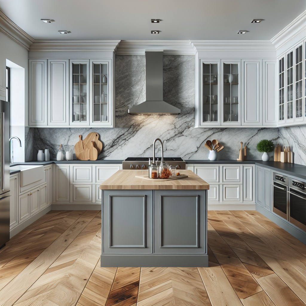 styling your kitchen with gray limestone backsplash