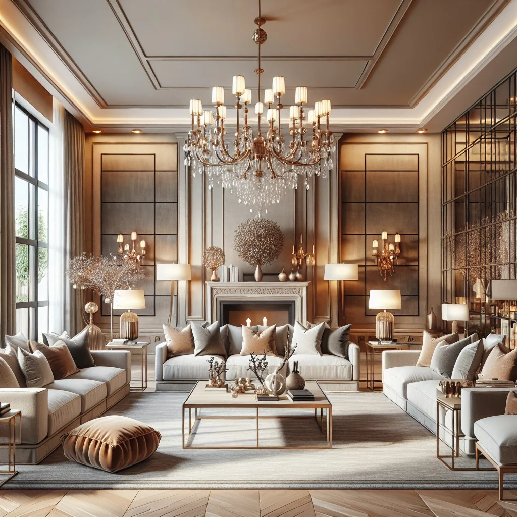 transitional style lighting pairing
