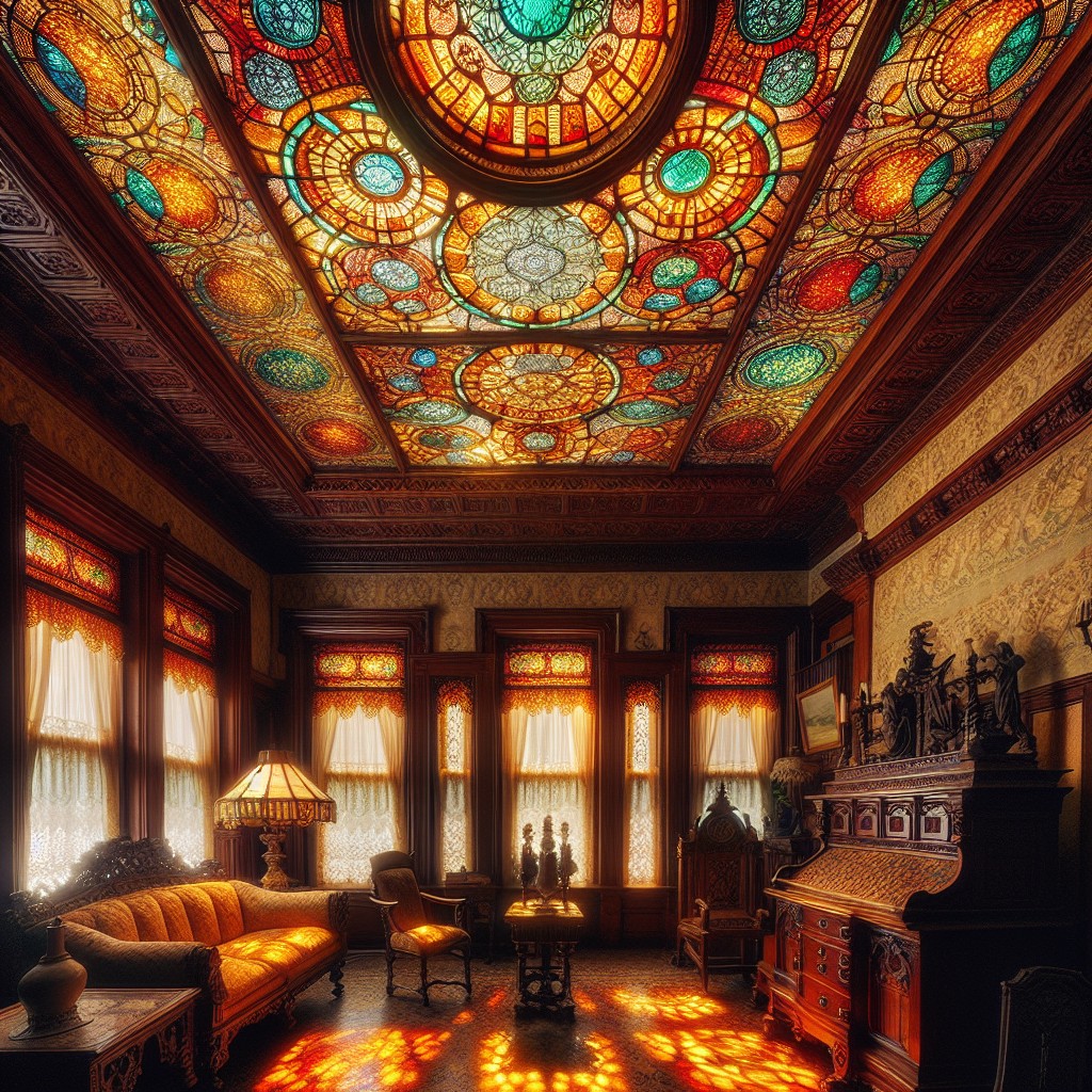 vintage stained glass ceiling