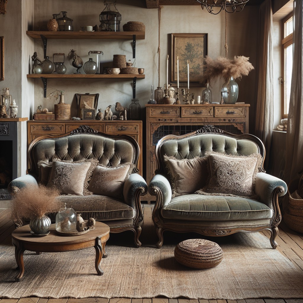 vintage vibes velvet back to back sofa designs