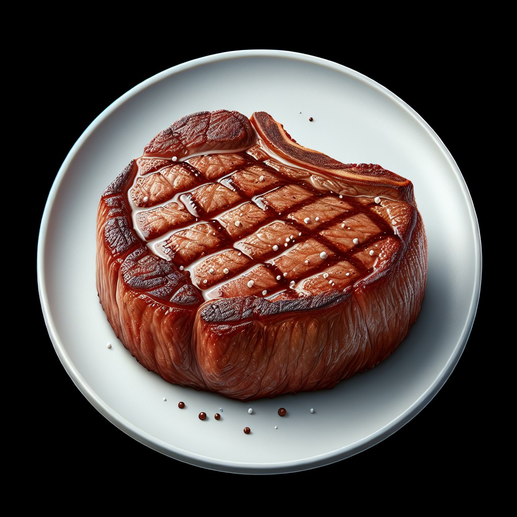 visual comparison of a 6 oz steak