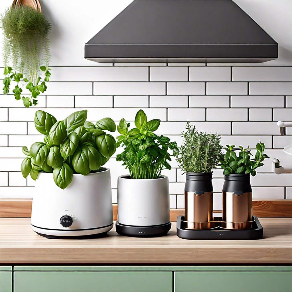 herb garden in small planters
