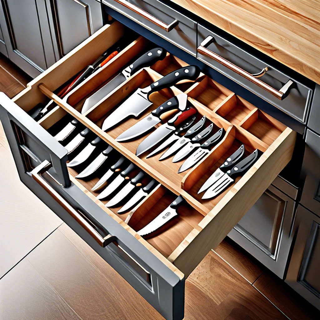 magnetic knife strip in drawer