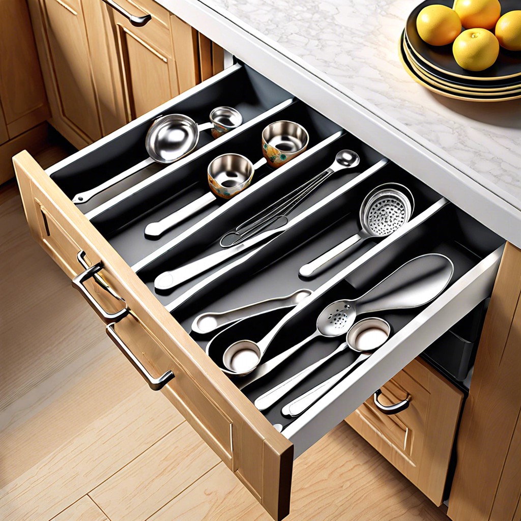 pull out drawer for measuring tools