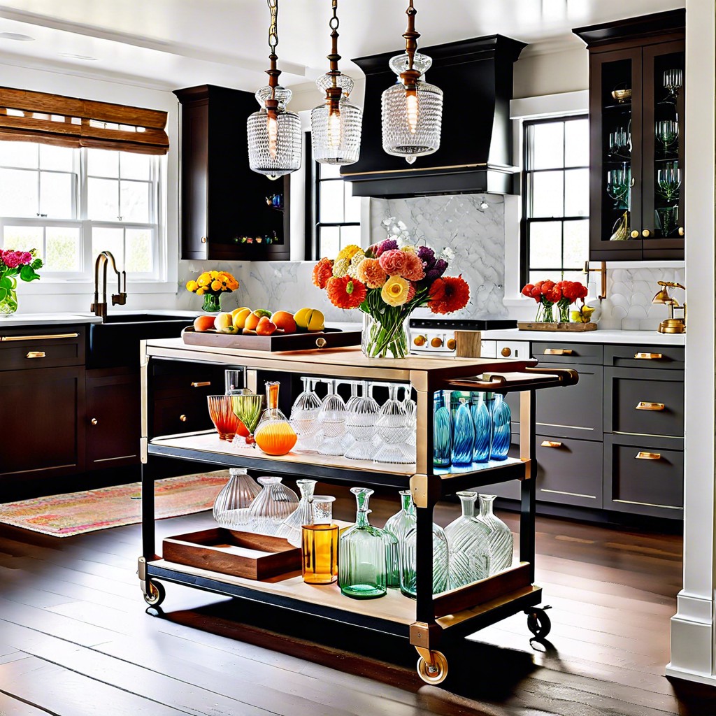 roll in a vintage bar cart