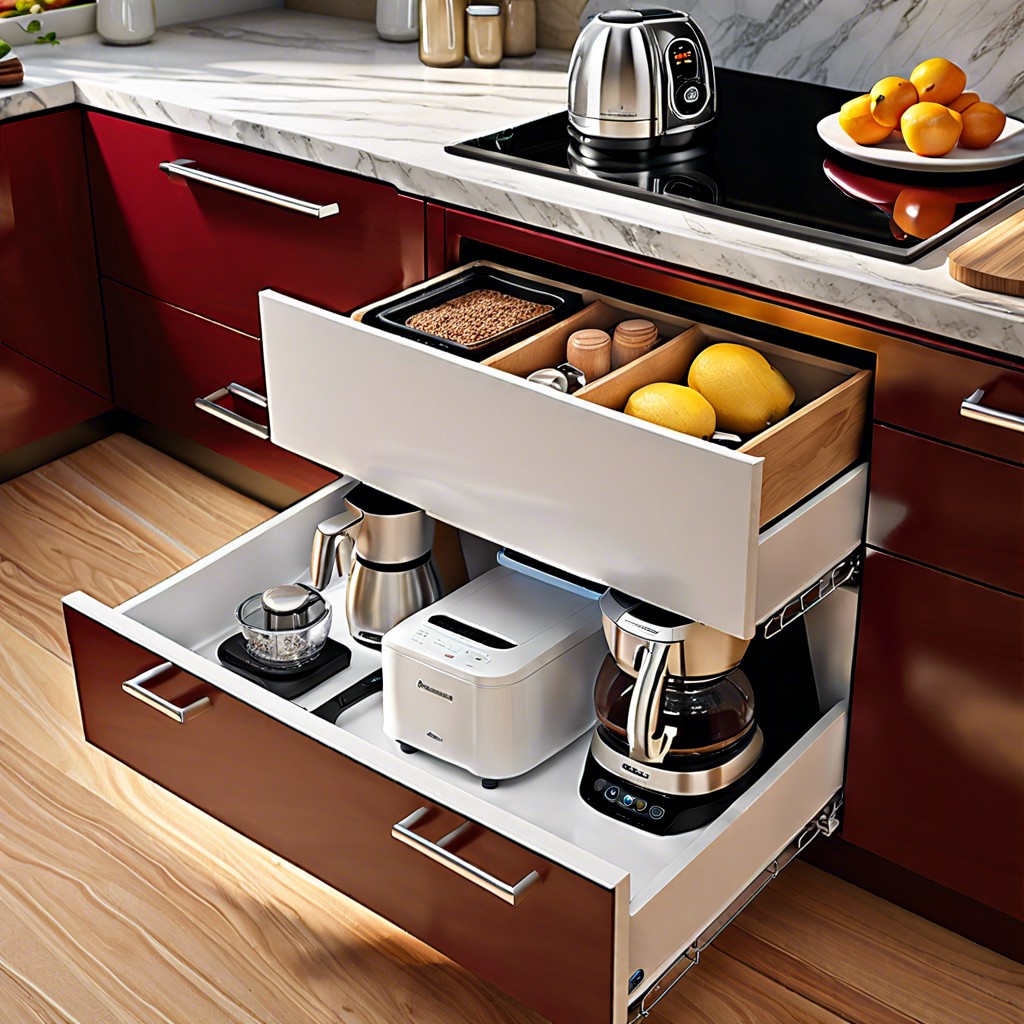 sliding tray for small appliances