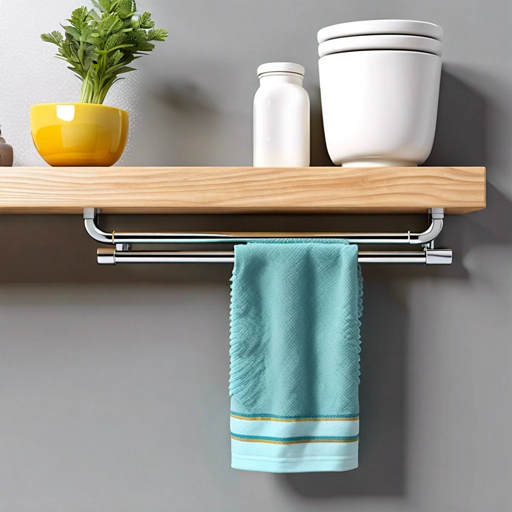 attach a towel bar to a floating shelf