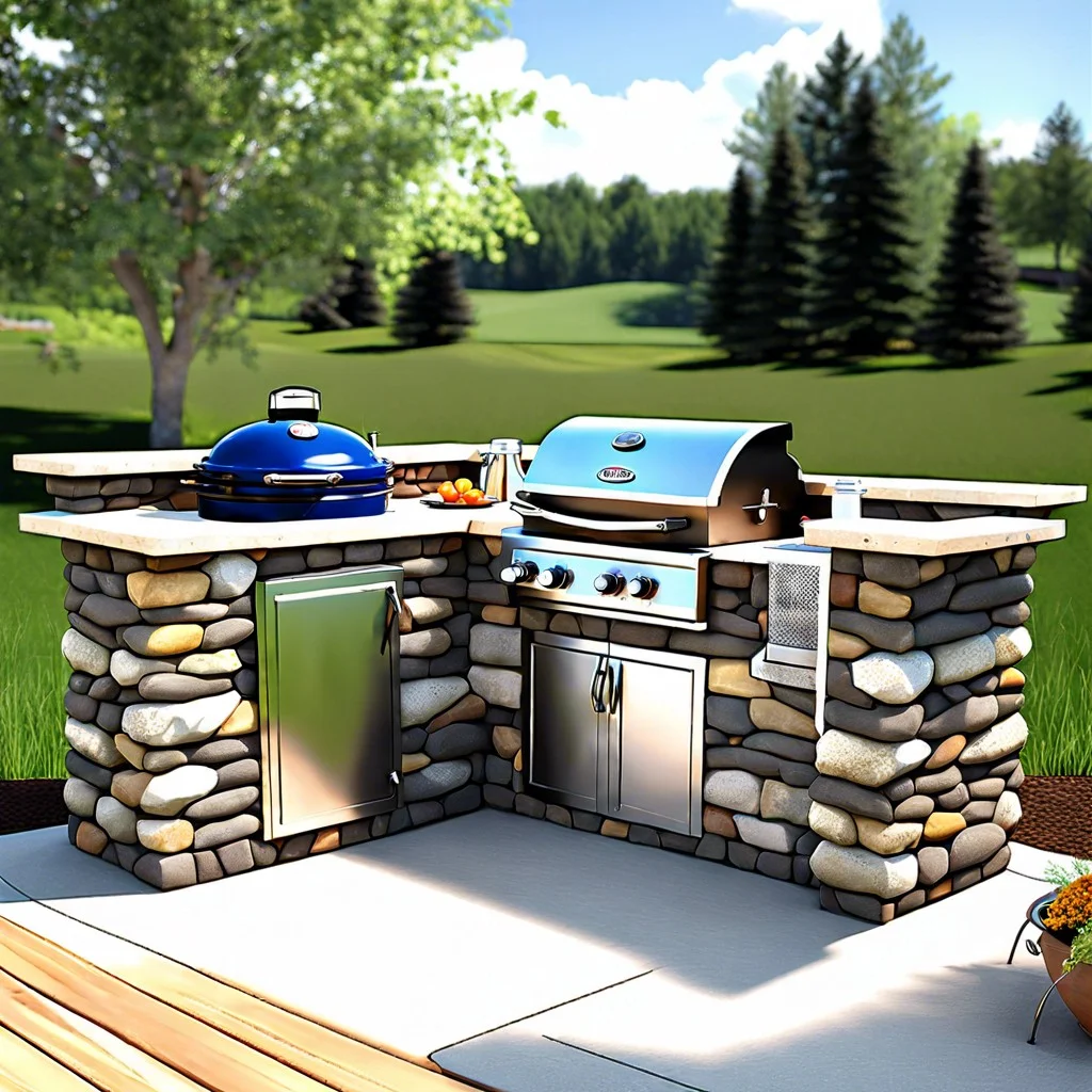 diy stone covered grill island