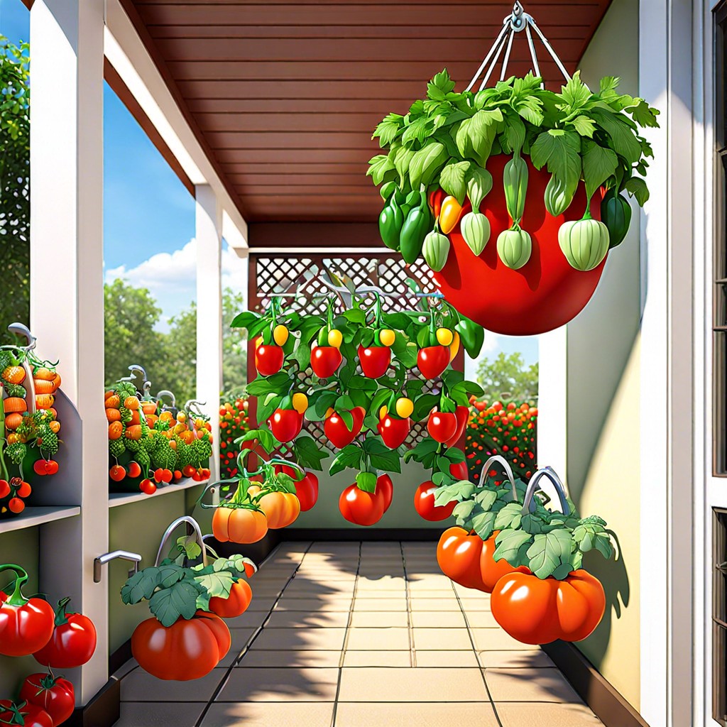 hanging basket vegetable garden