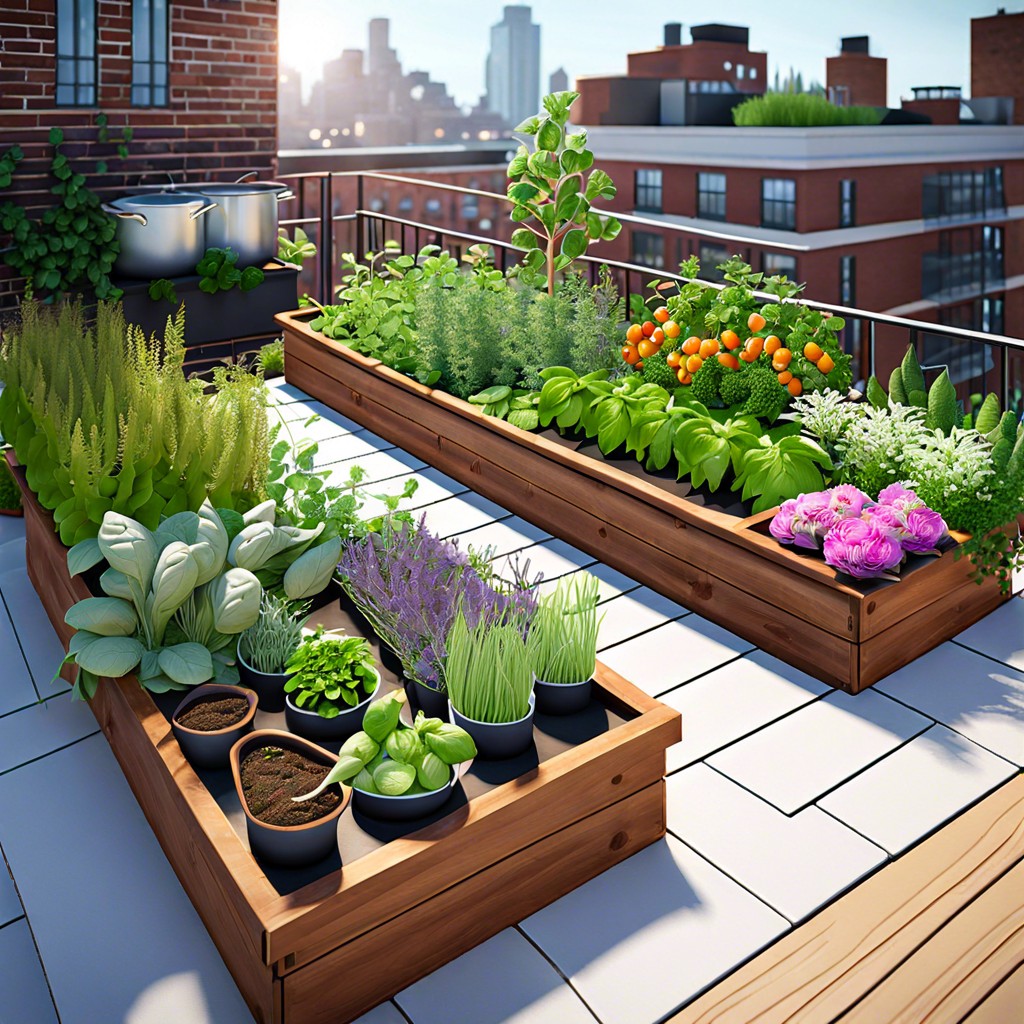 urban rooftop kitchen garden