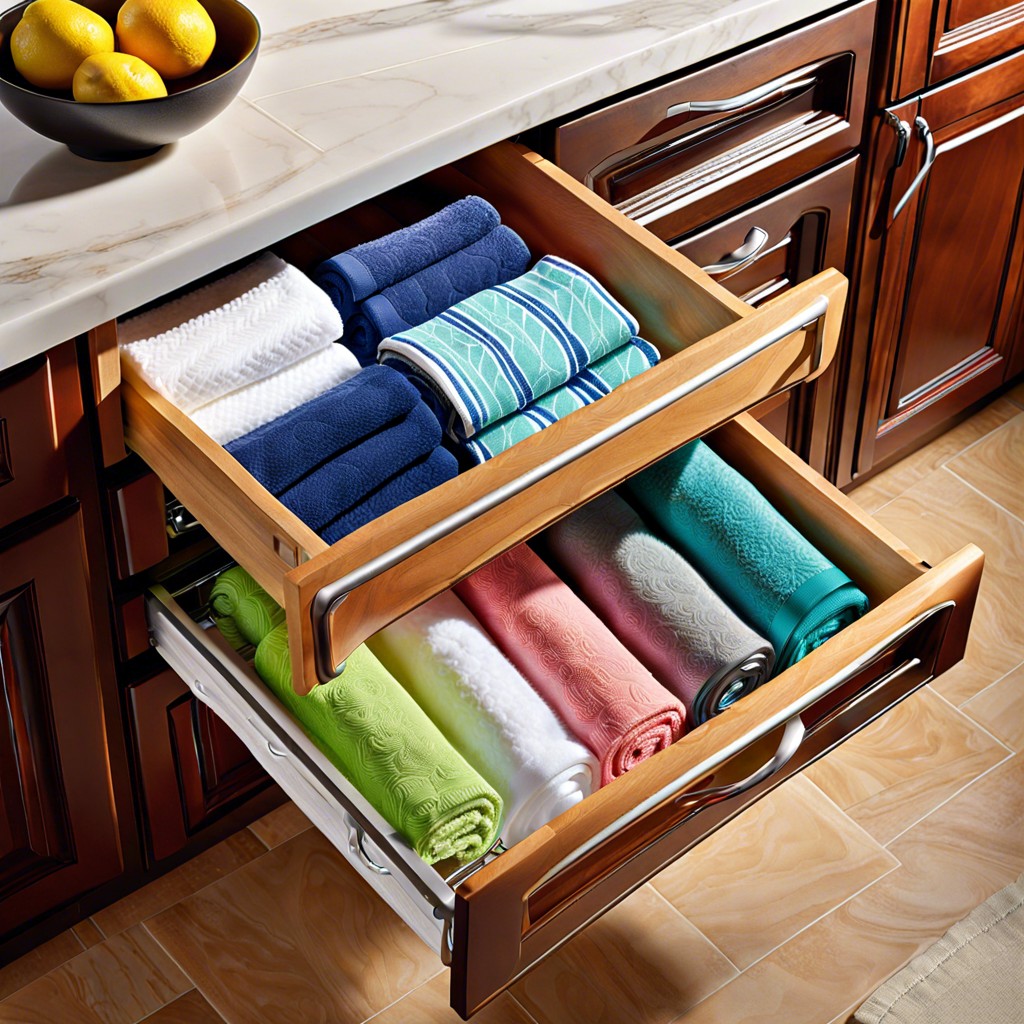 use tension rods in drawers