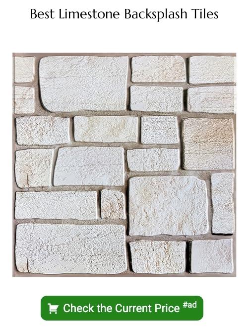 Limestone backsplash tiles