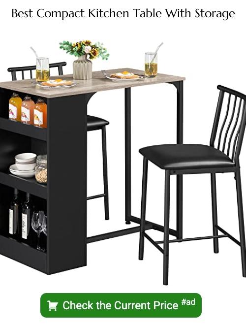 compact kitchen table with storage