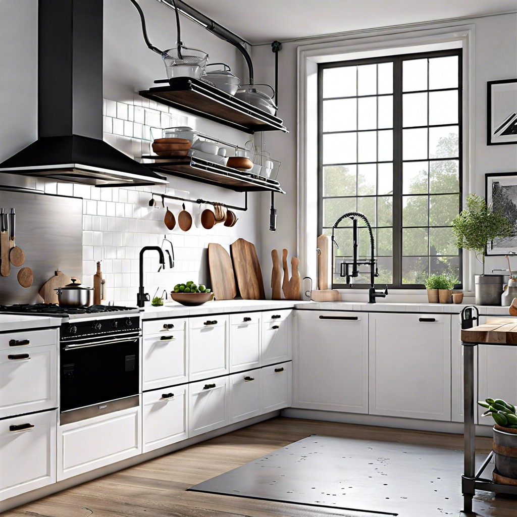 industrial chic white kitchen