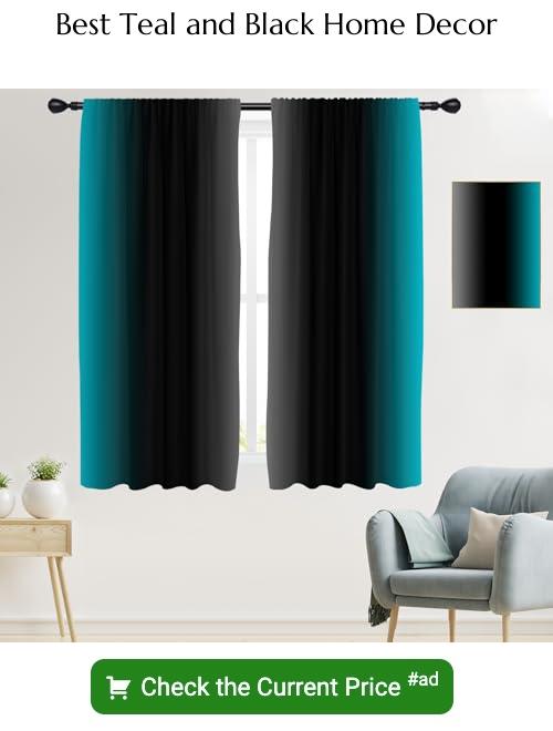 teal and black home decor