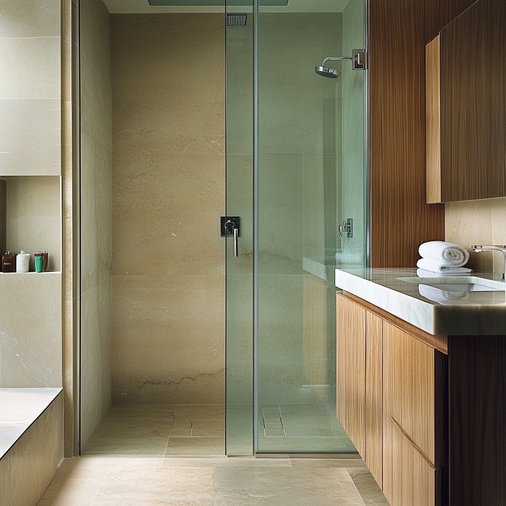 open shower glass door