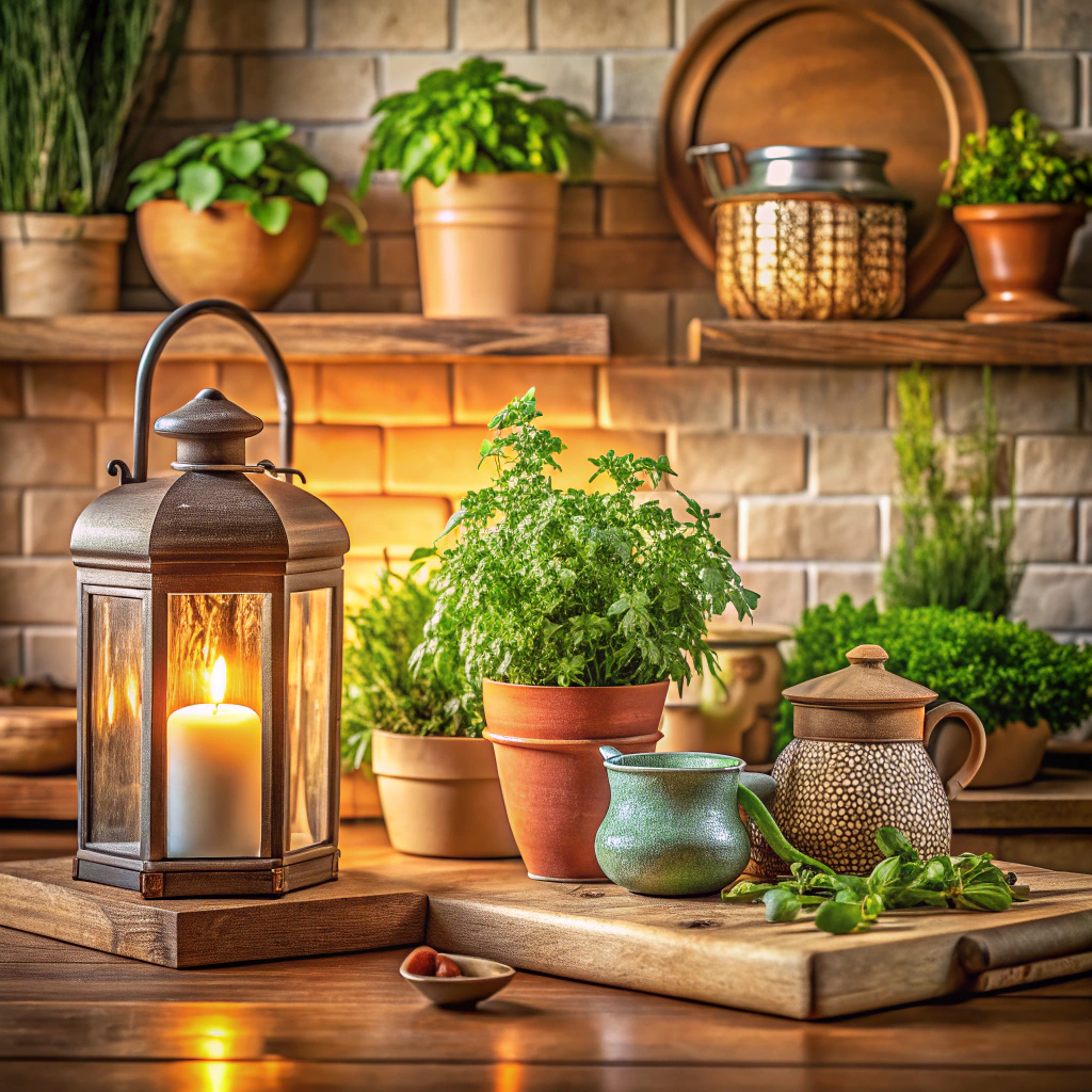rustic lantern with led candle